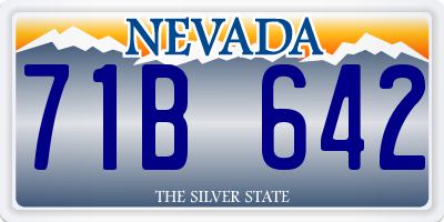 NV license plate 71B642