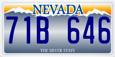 NV license plate 71B646