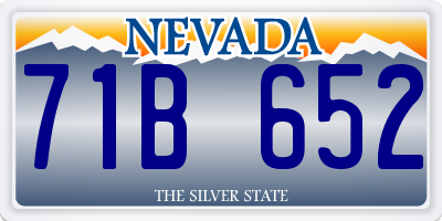 NV license plate 71B652