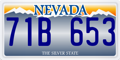 NV license plate 71B653