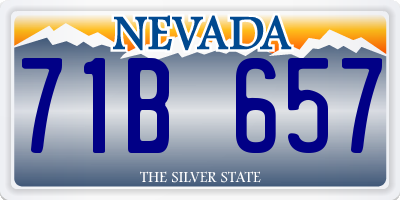 NV license plate 71B657