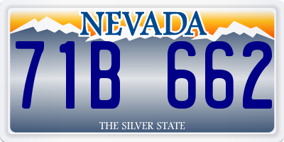 NV license plate 71B662