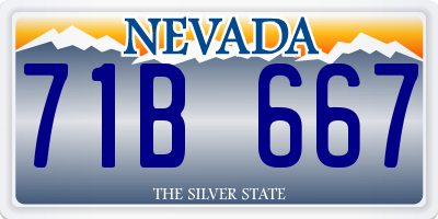 NV license plate 71B667