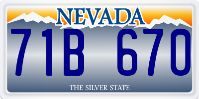 NV license plate 71B670