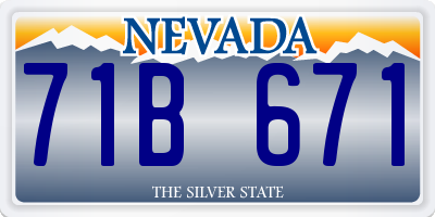 NV license plate 71B671