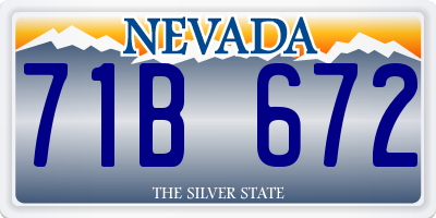 NV license plate 71B672