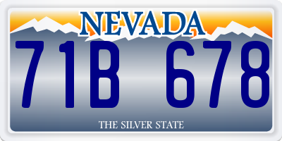 NV license plate 71B678