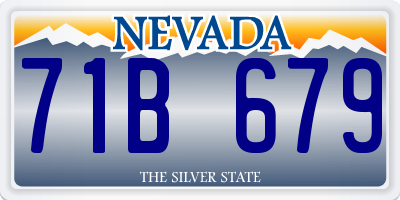 NV license plate 71B679