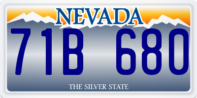 NV license plate 71B680