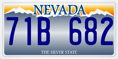 NV license plate 71B682