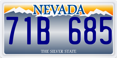 NV license plate 71B685