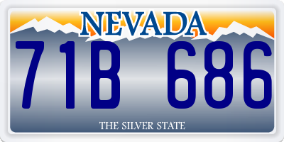 NV license plate 71B686