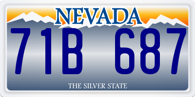 NV license plate 71B687
