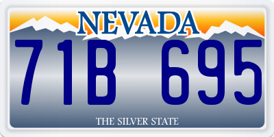 NV license plate 71B695