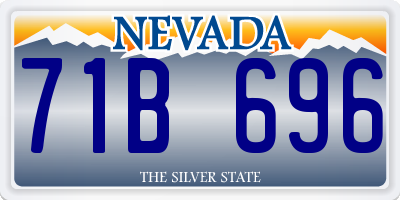 NV license plate 71B696