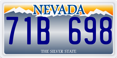 NV license plate 71B698