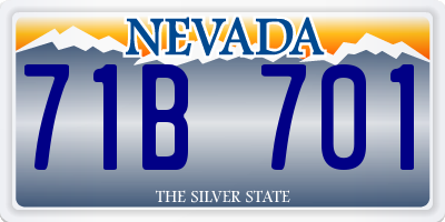 NV license plate 71B701