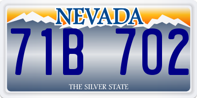 NV license plate 71B702