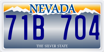 NV license plate 71B704