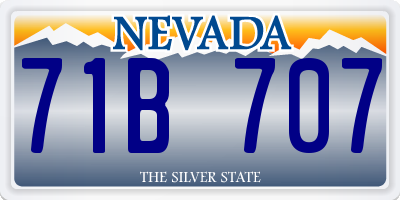 NV license plate 71B707