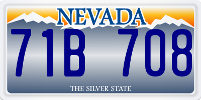 NV license plate 71B708