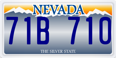 NV license plate 71B710