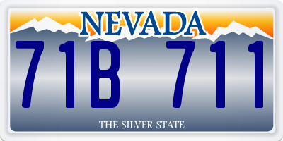 NV license plate 71B711