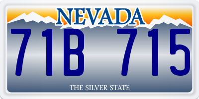 NV license plate 71B715