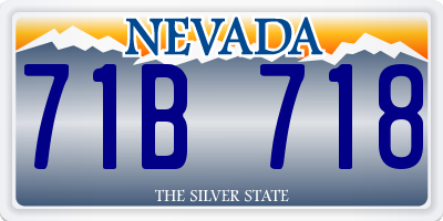 NV license plate 71B718