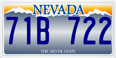 NV license plate 71B722