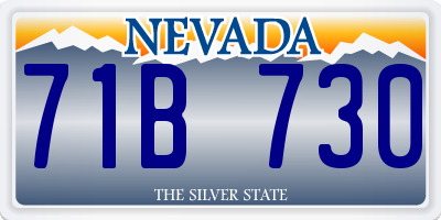 NV license plate 71B730