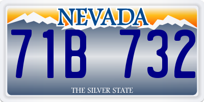 NV license plate 71B732