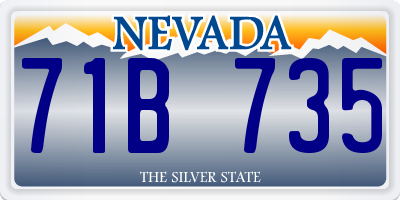 NV license plate 71B735