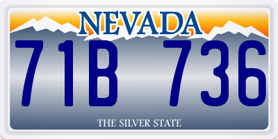 NV license plate 71B736