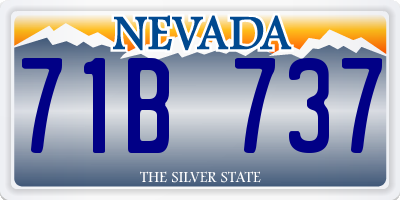 NV license plate 71B737