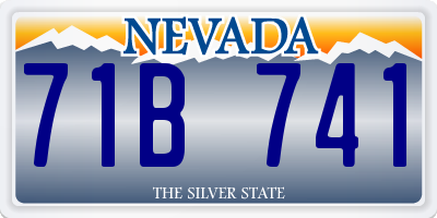 NV license plate 71B741
