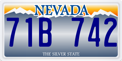 NV license plate 71B742