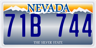 NV license plate 71B744