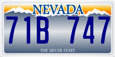 NV license plate 71B747