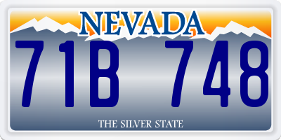 NV license plate 71B748