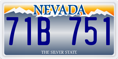 NV license plate 71B751