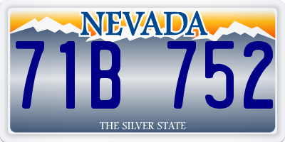 NV license plate 71B752