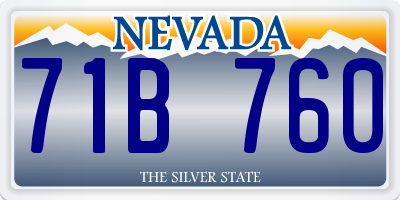 NV license plate 71B760