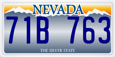 NV license plate 71B763