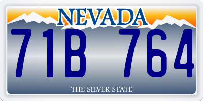 NV license plate 71B764