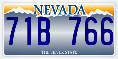 NV license plate 71B766