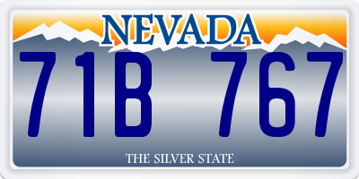 NV license plate 71B767