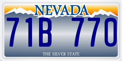 NV license plate 71B770