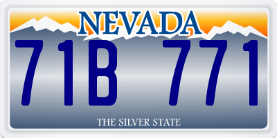 NV license plate 71B771