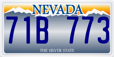 NV license plate 71B773